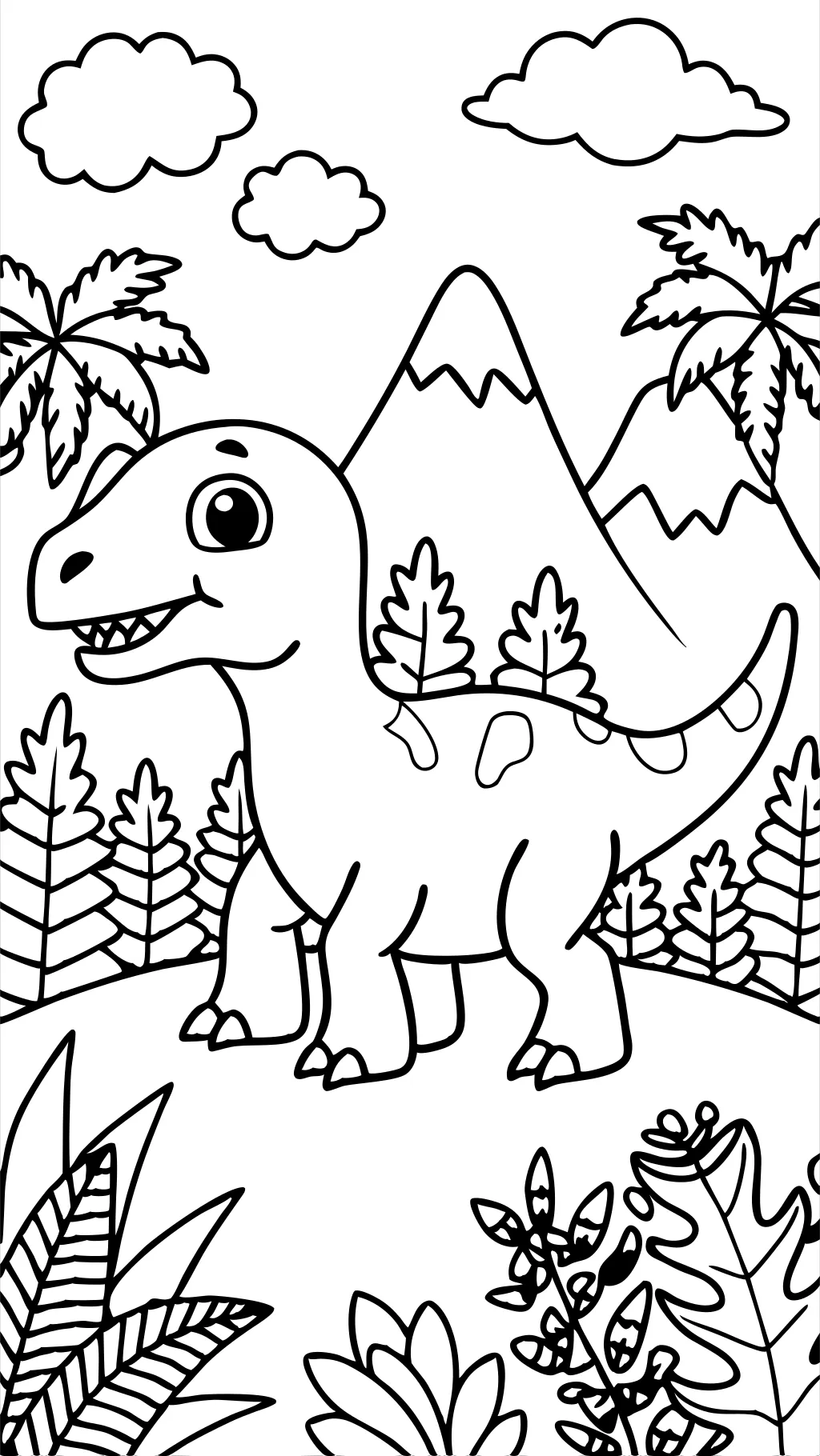 free coloring page dinosaur